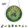 Halloween Puzzle Decoration Acrylic Decor, 2D Ghost Pumpkin Skeleton Hanging Sign, Faux Sign Stained Glass Spooky for Party Home Stress Relief