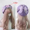 Handmake Lolita Berets Wool Blend Hat Women Girls Lovely Bow Sailor Maid Style Autumn Winter Berets Hat Accessories