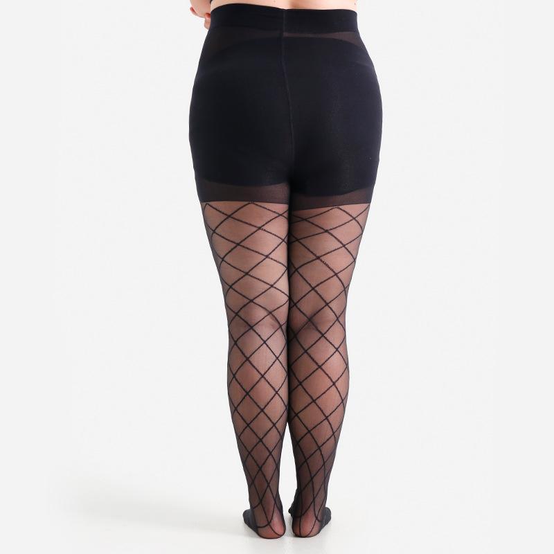 XL XXL 3XL 4XL Plus Size High Waist Pantyhose Ultra-thin Nylon Grid Stocking High Quality Designing for Ladys