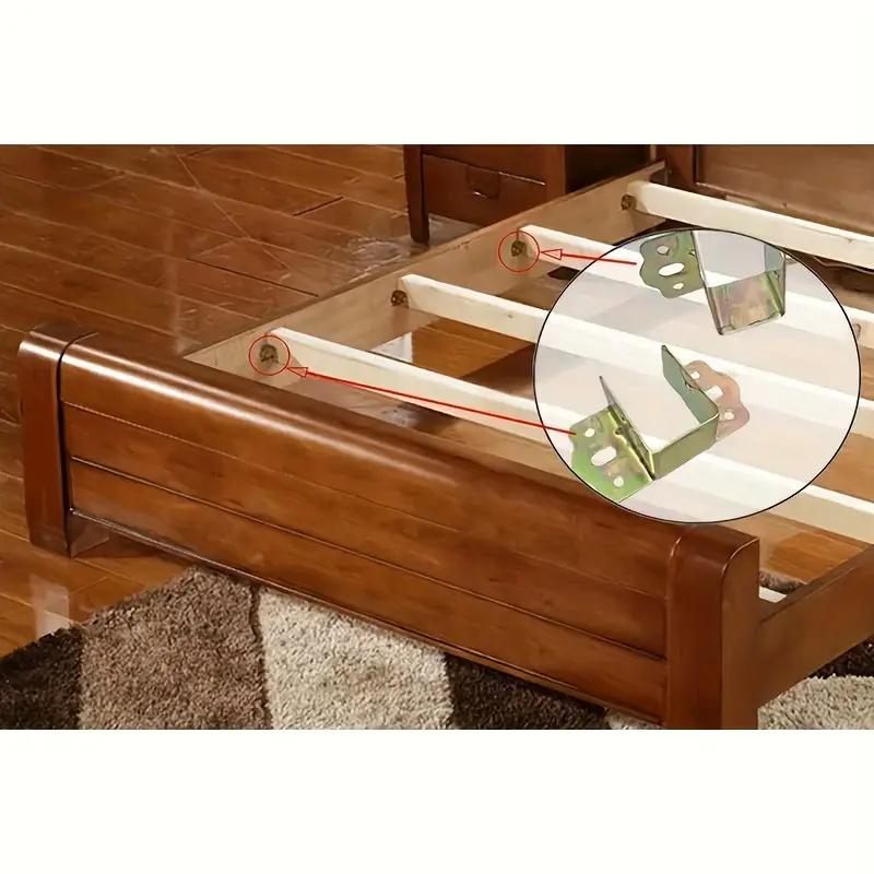 20pcs(4Set) Durable Metal Bed Beam Support Brackets - Thickened for Stable Furniture Fixing, for Home & Office Use