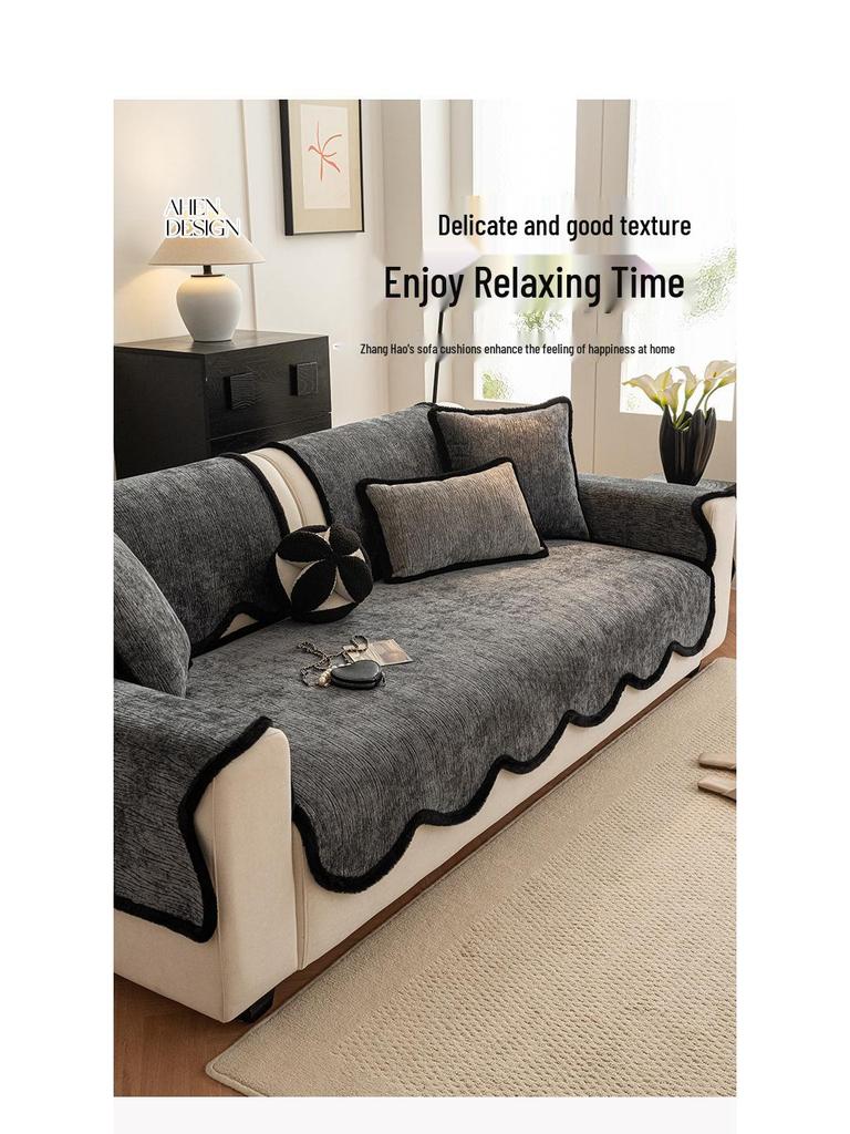 2025 Luxe Non-Slip Chenille Sofa Cover: Thick, High-End, One-Piece Design