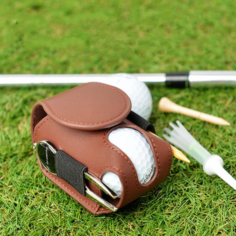 Leather Waist-Mounted Golf Ball Pouch | Outdoor Sports Storage Bag