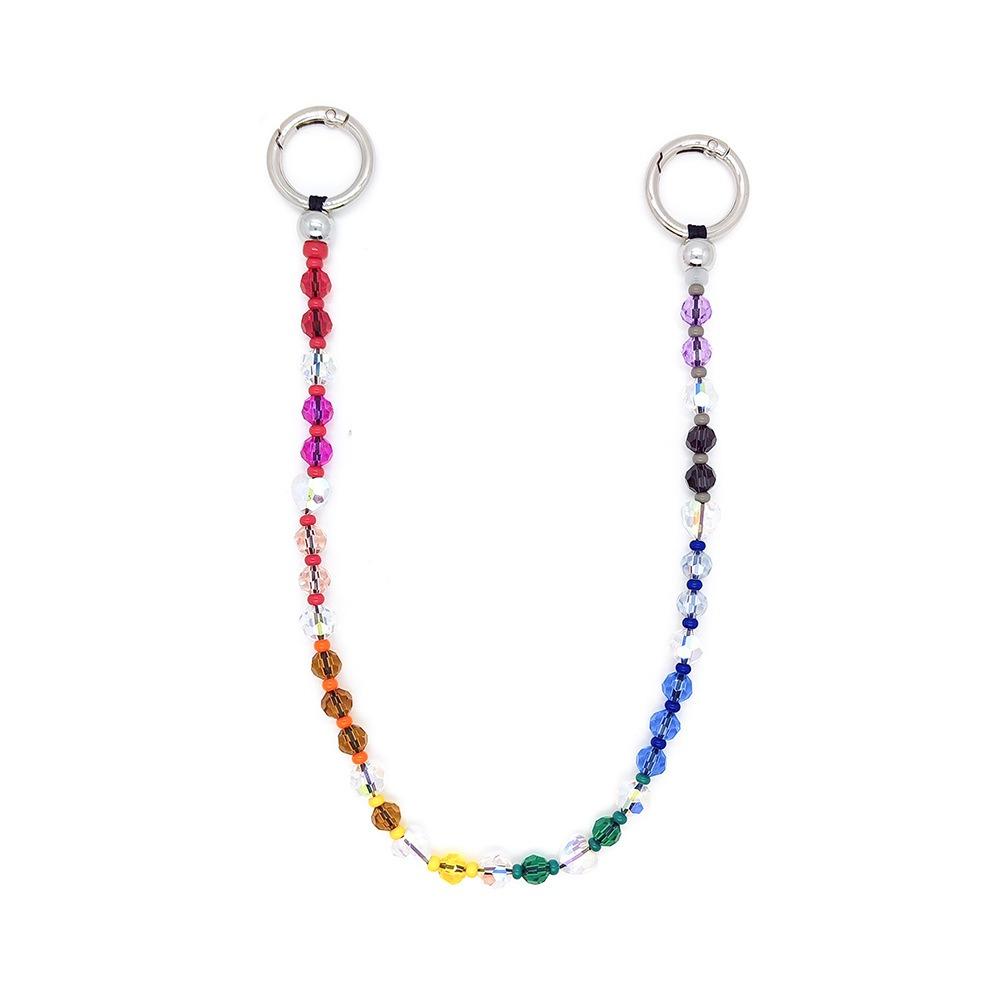 Yellow Duck Double Love Bag Pendant Y2K Charm Beads Keyring Big Size Heart Keychain  Woman Lady