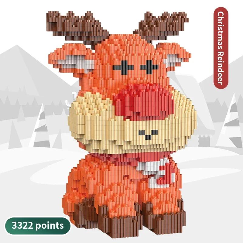 Christmas Winter Scene Building Blocks-Small Particle Children Puzzle Toy DIY Home Decoration Ornament Perfect Kids Holiday Gift