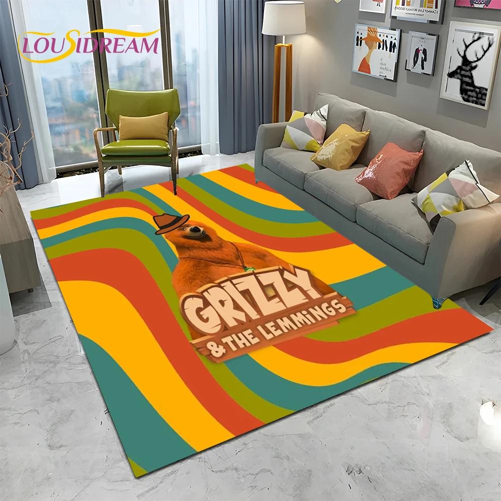 Cartoon Grizzy and The Lemmings Carpet Rug for Home Living Room Bedroom Sofa Doormat Decor,kids Area Rug Floor Mat