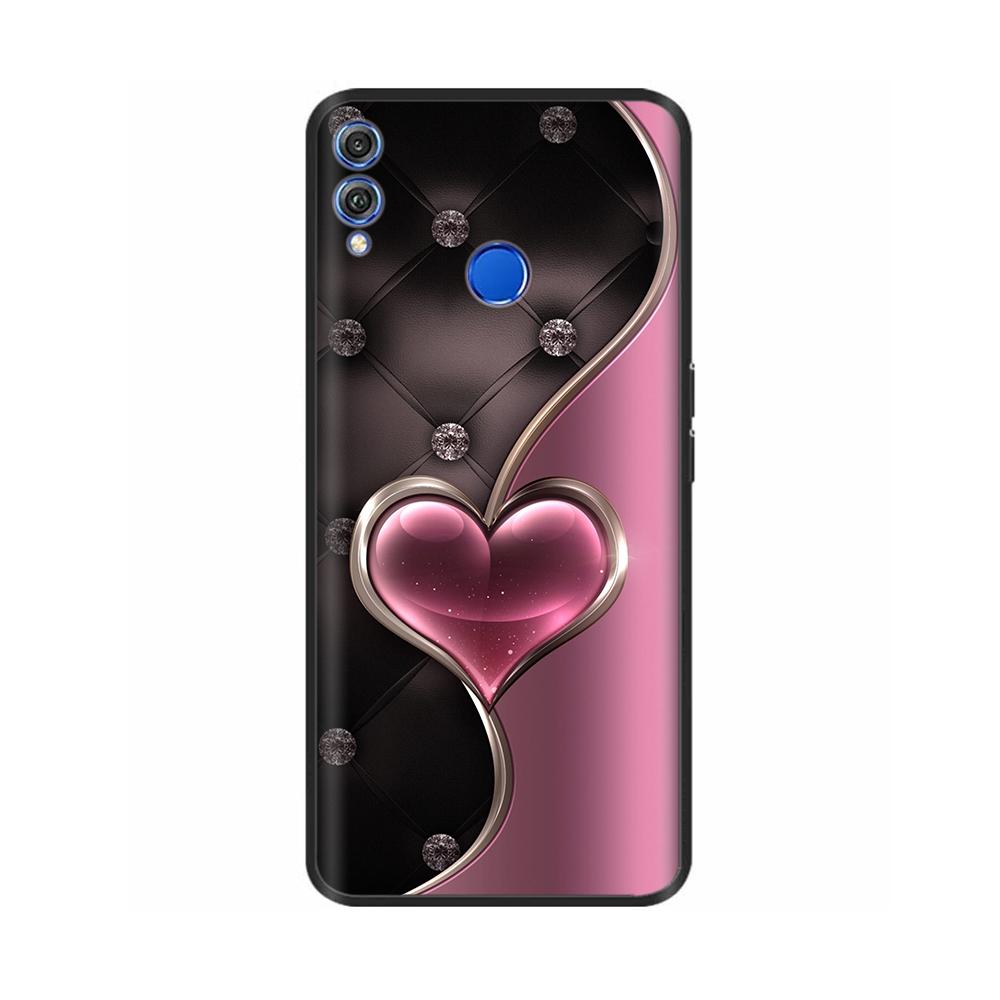 For Honor 8X Case Soft Liquid Silicone Full Coverage Phone Case For Huawei Honor 8X Cases Honor8X Cute Panda Back Cover Fundas