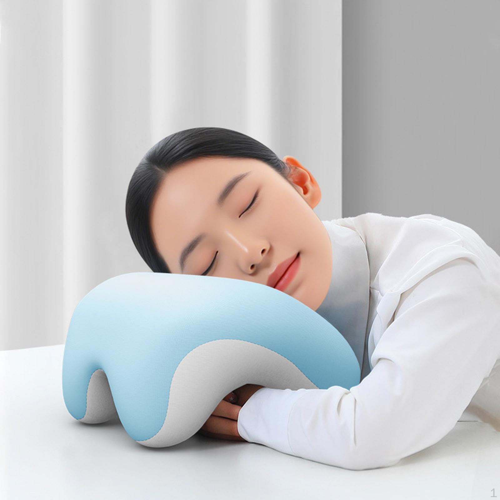 

Desk Napping Pillow Headrest Multifunction Lightweight Breathable Memory Foam Office Sleeping Blue White