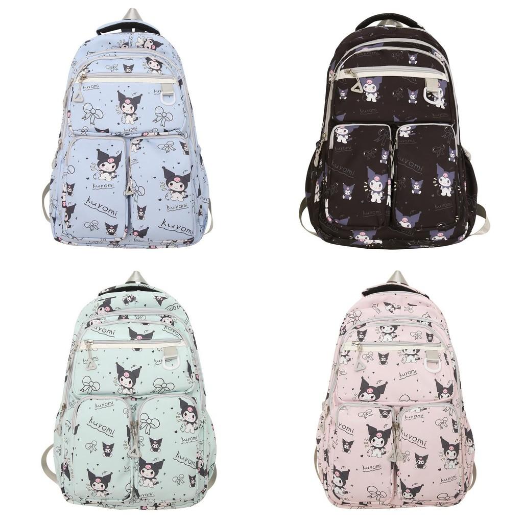 Jugendrucksack mit Sanrio Kuromi Süßes Schleifenmuster für den Campus