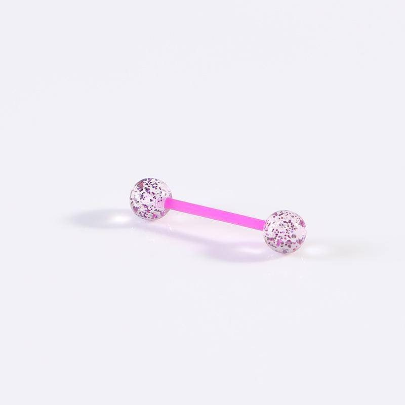 Bendable Acrylic Glitter Tongue & Nipple Piercing Jewelry