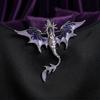 Brooch Pin Western Dragon Design Zinc Alloy Pin with Rhinestone Inlay Hand-Painted Enamel Glaze Suits Coats Sweaters Badge