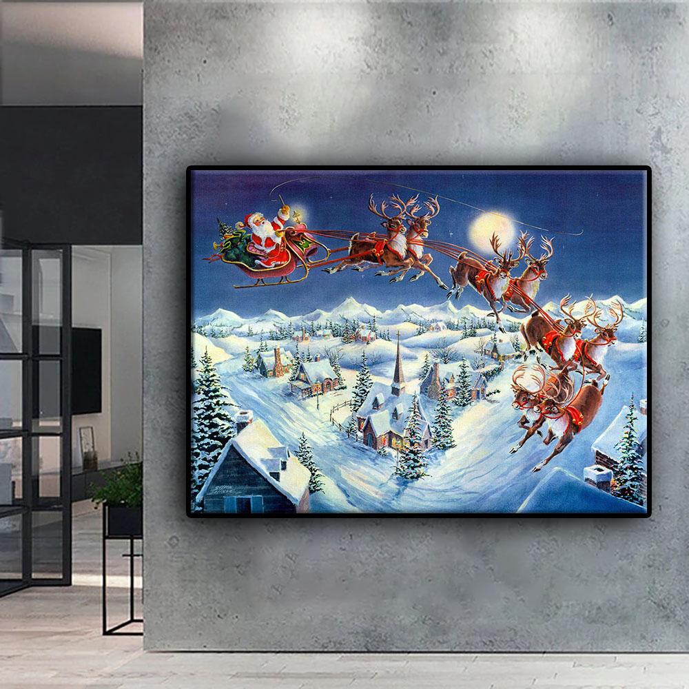 5D-Diamantgemälde zum Selbermachen, Weihnachtsbaum, Weihnachtsmann, Schneemann, Kreuzstich, voller Diamant-Stickerei, Mosaik