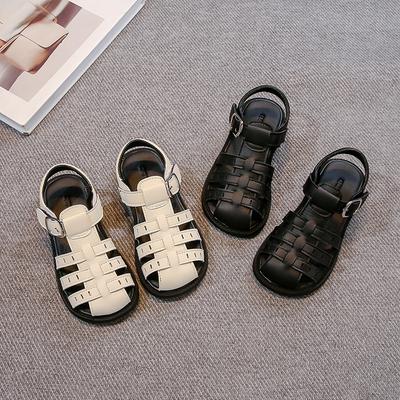 Kids Beach Shoes Soild Color Versatile Children Sandals Hollowed-out Hook&loop 2025 Summer New Boys Girls Casual Shoes Non-slip