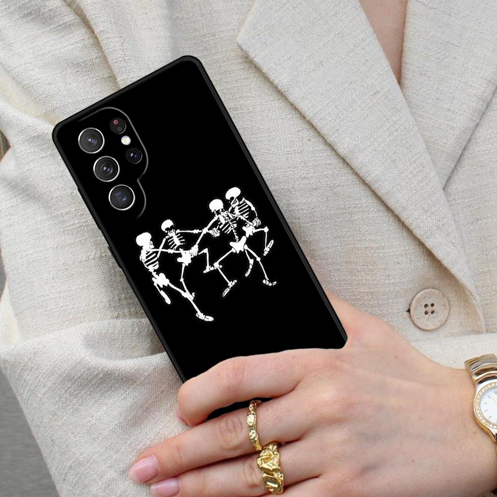 Spooky Skull Funny Dance Skeleton Cell Phone Case for Samsung Galaxy S26 Ultra S25 S24 S23 S22 S21 S20 Note10 Cover
