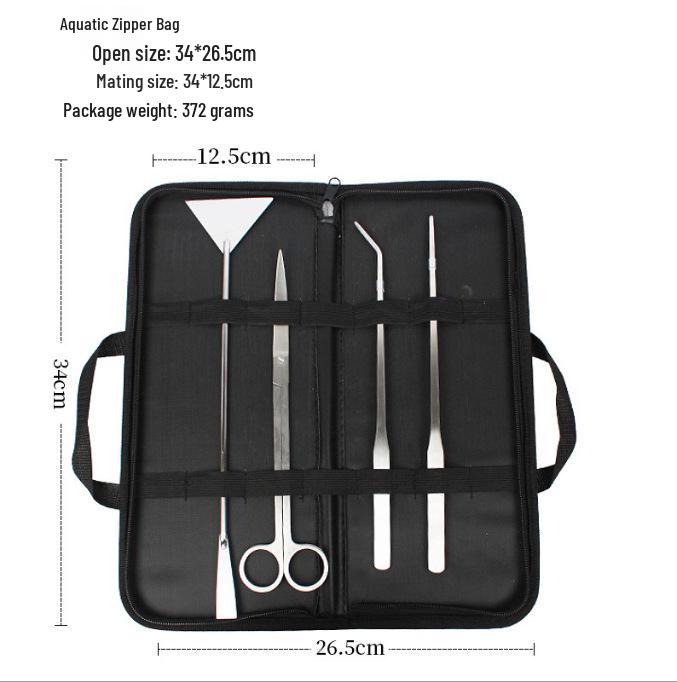 Aquatic Plant Trimming Kit: Stainless Steel Tweezers, Scissors, Clips, Flat Sand Shovel, Algae Scraper, Fish Tank Cleaning Supplies