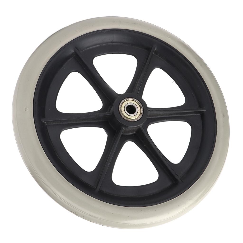 Wheelchair Wheel 8in PU Walker Caster Replacement Skidproof with Ball Bearing Grey