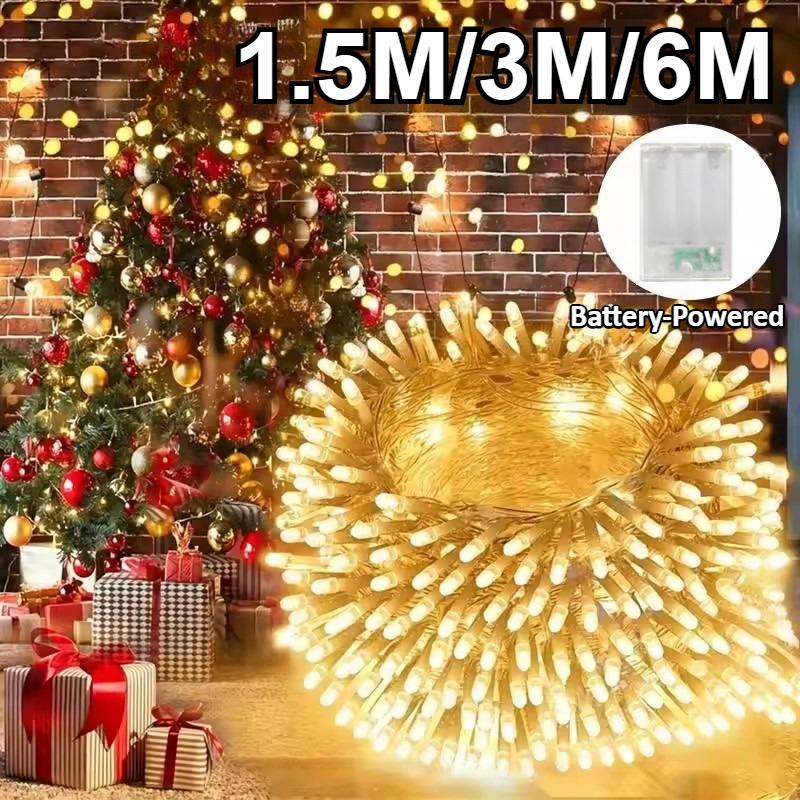 1.5/3/6M String Lights Led Fairy Lights Christmas Garland for Home New Year Party Outdoor Garden Street Christmas Decoration Battery-powered