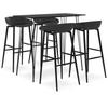 Day and Night - Day and Night High Table and Bar Stools 5 Pieces Black