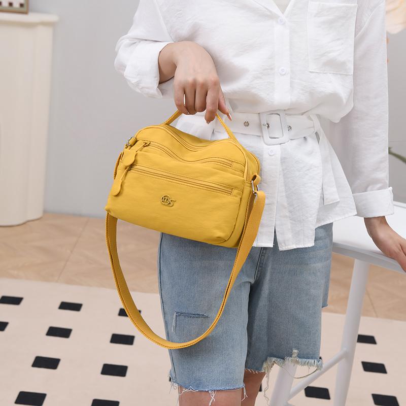 Solid Color Nylon Shoulder Crossbody Bags For Women Mother Handbag Waterproof Shopping Small Tote Bags For Outdoor Travel Daily