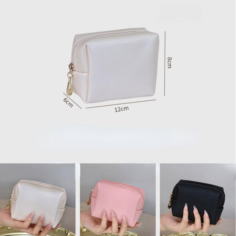 Einfarbig Make-Up Tasche Frauen Kosmetik Tasche Wasserdichte PU Leder Reise Tragbare Waschen Kulturbeutel Lagerung Tasche Organizer Geldbörse