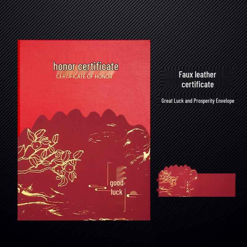 Luxurious Custom Leather A4 Certificate Cover for Award Recognition