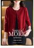 Women's Pure Wool Knit Cardigan - Spring Fashion Casual Round Neck Sweater for Middle-aged Mothers, Autumn/Winter Outerwear