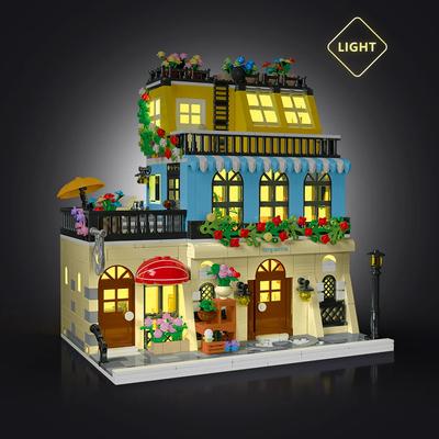 Conjunto de Blocos de Construção de Hotel da Cidade com LED Casa de Construção Brinquedo de Construção Presente para Adulto Adolescente Idade 14 Mini Blocos 1464 peças