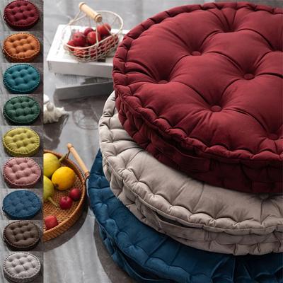 60x60cm İskandinav Düz Kadife Tatami Yuvarlak Minder Yastık Kalınlaştırılmış Kışlık Kanepe Sırt Yastığı Yer Meditasyon Minderi Futon Yuvarlak
