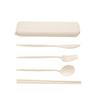 Portable Wheat Straw Cutlery Set: Knife, Fork, Spoon, Chopsticks for Office Workers
