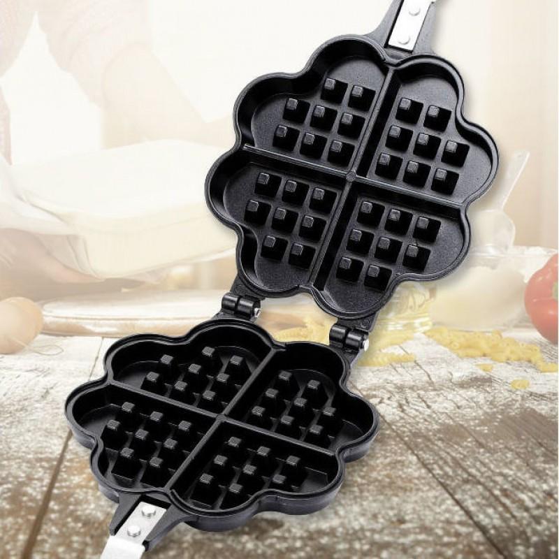 Double-sided Waffle Maker Pan Non-stick Aluminum Griddle Home Kitchen