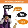 Halloween Decorations Props Life Size Animatronic Witch Sound Activated Screaming Glowing Eyes for Haunted House Party Supplies
