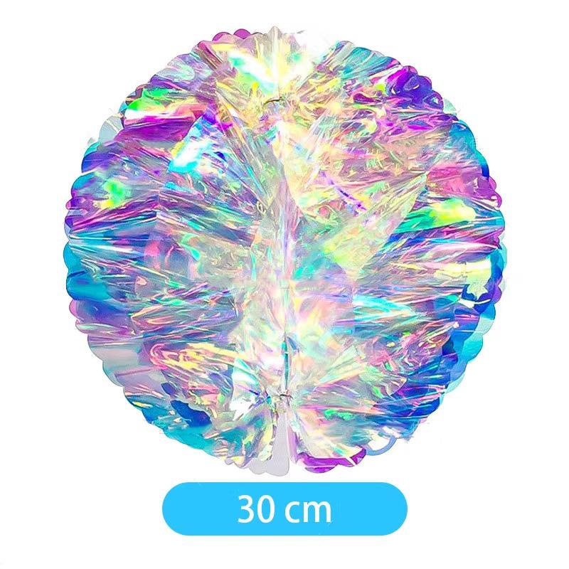 Seven-Color Gradient Flower Ball: Neon Film Snowflake Decoration for Parties & Events