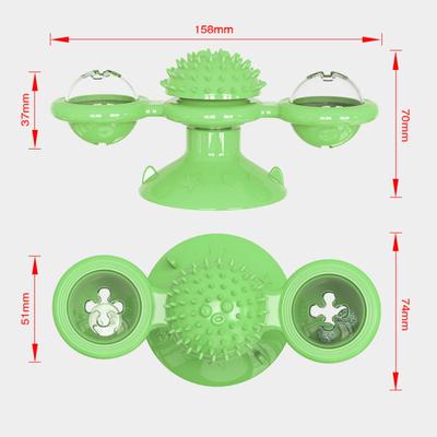 Cat Spinning Windmill Toy Lights Up Spinning Mint Suction Cup Pet Teeth Grinding Cleaning Cat Chewing Self Elevating Toy Cat Toy