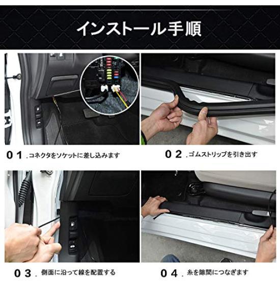 Honda Vezel RU RS Side Step Stainless Steel Scuff Plate Step Guard Interior Parts (all Grades) Custom-designed Garnish. (4 Pieces) [LED Type]