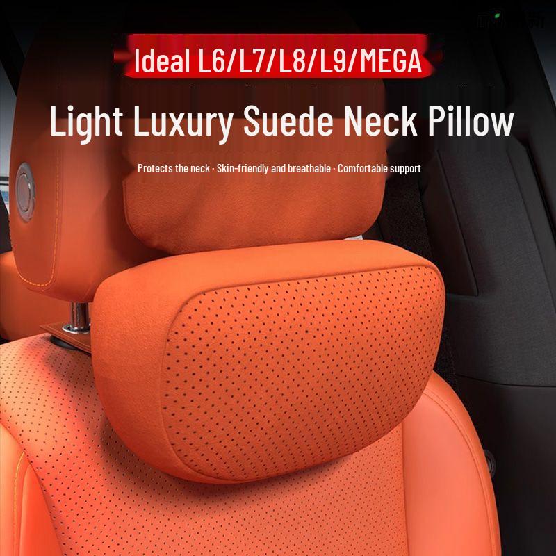 Ideal MEGA Headrest Neck & Lumbar Support Cushion – Suede Pillow for Car Interiors