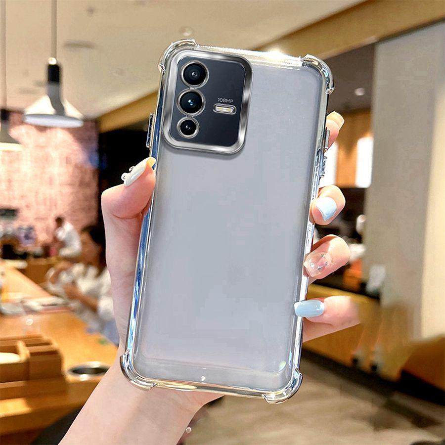 Airbag Shookproof Lens Case For Vivo Y21D V60 Lite Y33S Y21 Y20 Y16 Y11S Y15S Y19S Y17S Y53S Y04 Y18 Y29 Y27 Y28 Y76 Y36 Y38 5G Plating Silicone Cover