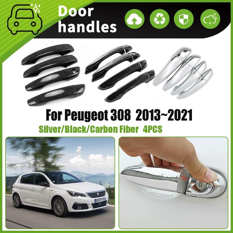 Car Door Handle Covers For Peugeot 308 II T9 2013~2021 Scratchproof Chromium Styling Sticker Trim Exterior Part Auto Accessories S3