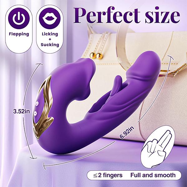 G Spot Vibrators with Clitoral Stimulation for Women with 5 Tongue Licks 7 Vibration Modes 7 Stroke Modes Dildo Vibrator Sex for Women