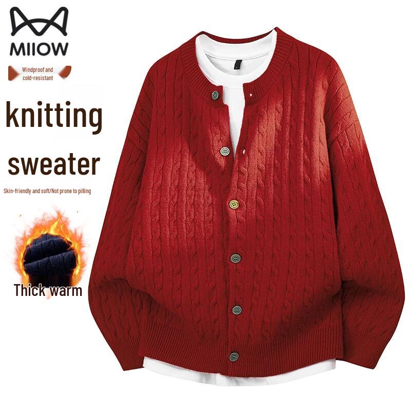 MiiOW Men s 2026 New Year Thick Knit Casual Pullover Sweater XL