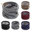 Winter Cycling Scarf Double-Layer Neck Warmer Knit Thickened Fleece Lined Elastic Soft Circle Scarf Neck Gaiter