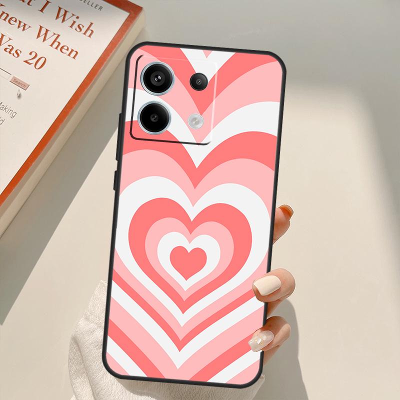 Latte Love Tunnel Brown Heart Funda For Xiaomi Redmi Note 13 10 11 12 14 15 Pro Plus Case For Redmi 15 15C 13C 12C 10C 14C