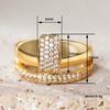 Huitan Geometric Design Women Ring Gold Color Noble Wedding Engagement Accessories Special Elegant Jewelry for Party with CZ