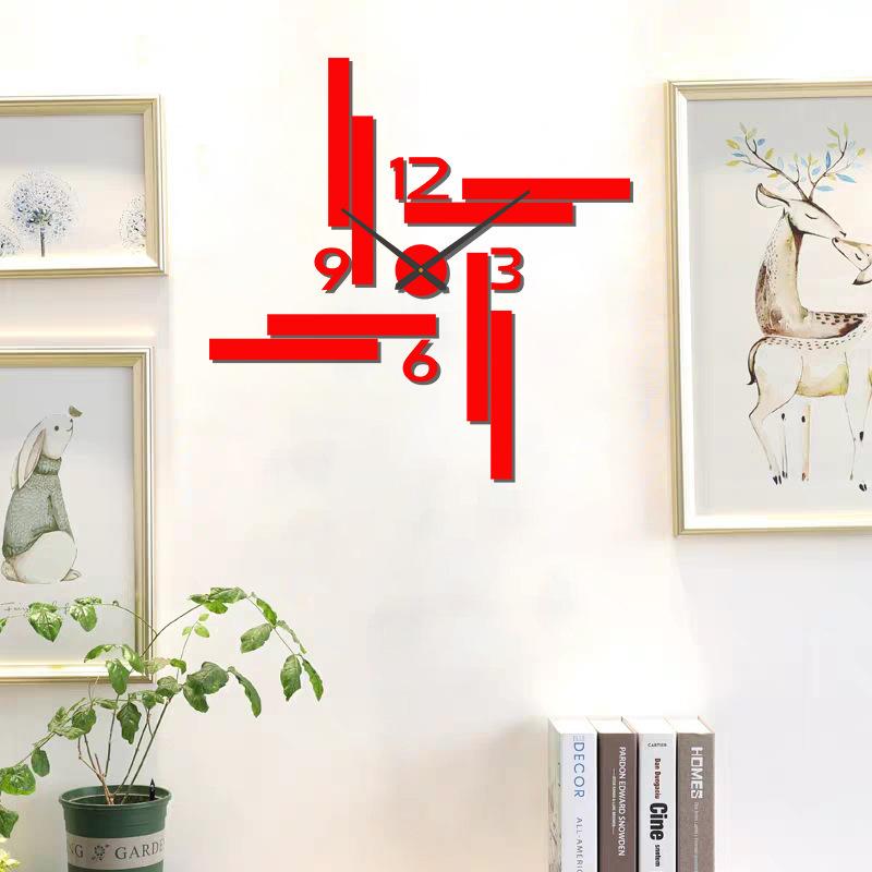Personalized Diy Wall Clock Entrance Study Room Art Clock Free Punch Clock Nordic Silent 3D Wall Sticker Three-dimensional