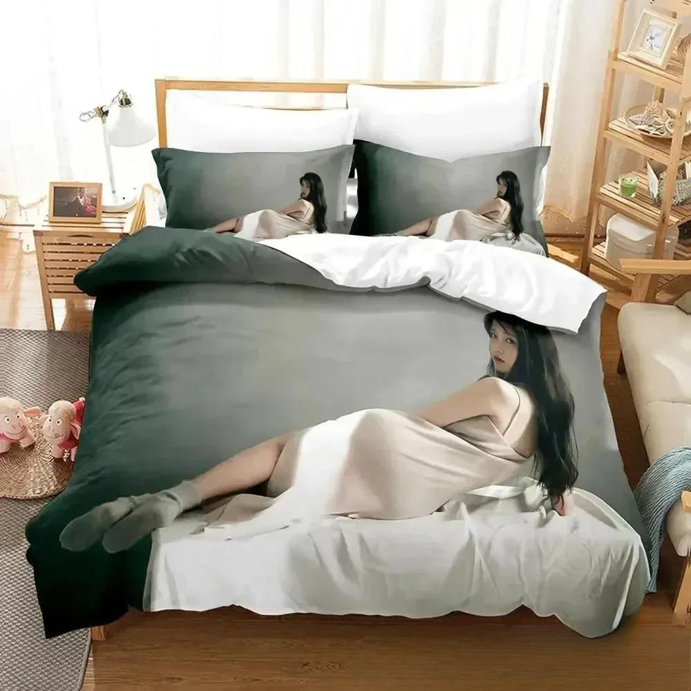 

3D Принт Певица IU I Ji Eun Постельный Комплект Пододеяльник Комплект Постельного Белья Покрывало Наволочка Одеяло Размер Кинг Квин Мальчики Взрослые Постельное Белье EU single(135x200cm)