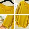 T-shirt da Donna in Modal Larga a Maniche Lunghe - Primavera/Estate Sottile Girocollo Taglie Forti Versatile Top alla Moda