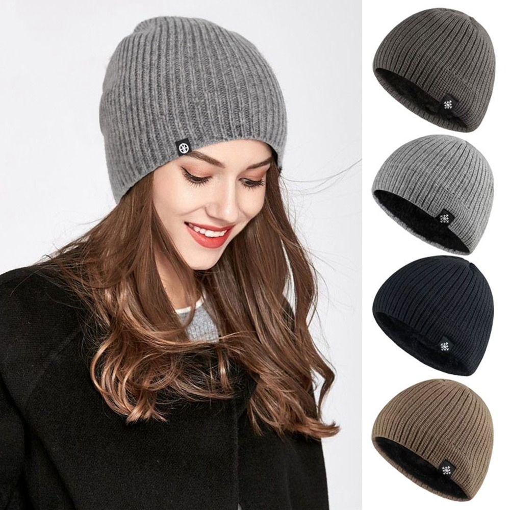 Ear Cover Winter Knitted Hat Plush Beanie Hat Fashion Pullover Cap  Women Man