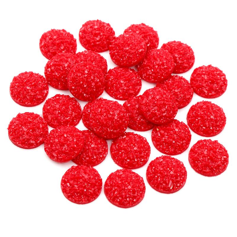 Natural Ore Druzy 8mm 10mm 12mm 40pcs Multi-Color Flat Back Resin Cabochons Dome For Bracelet Earrings DIY Jewelry Findings