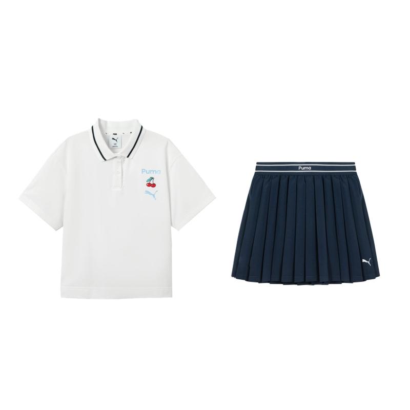 Kids' PUMA Kids Two Piece Skirt Sets Lapel Moderate Short
