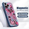 Cool Girl Butterfly Painting For iPhone 17 Pro Max Funda iPhone 16 15 14 13 Pro Max Skin Feeling Magnetic For Magsafe Shockproof Bumper Cover