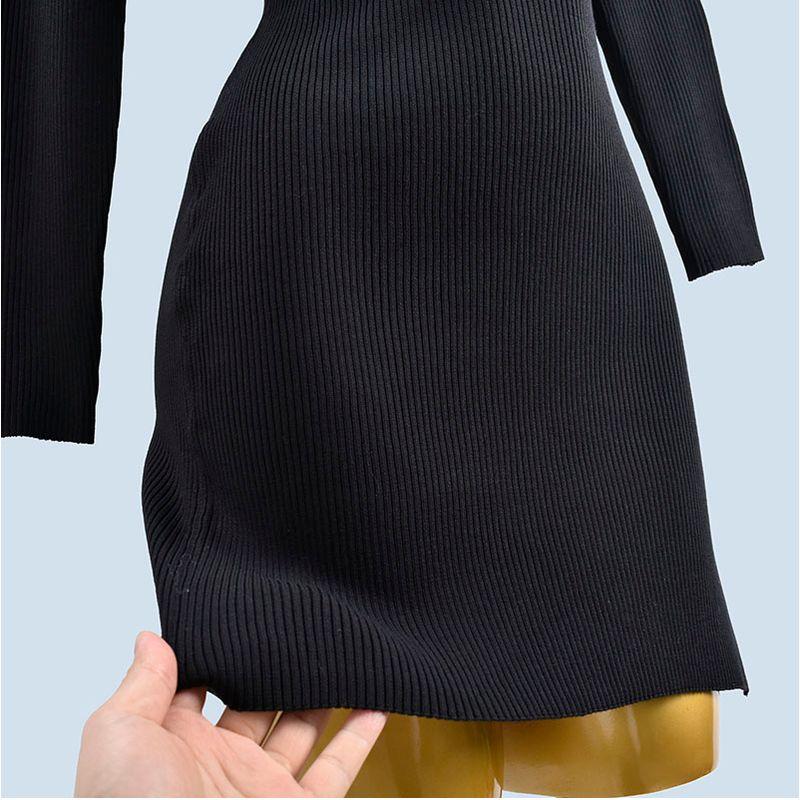 Pure Desire Sexy Spring & Fall New Arrival Sexy Side Split Long Pure Color Silm Slimming Inner Sheath Dress Women's Clothing