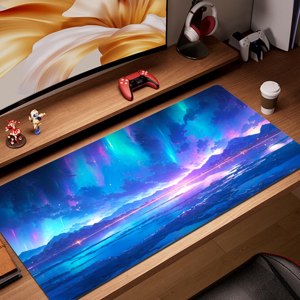 HYBXAXC Game Table Mat Office Arctic Night Sky Mouse Pad Large Computer New XXL Rubber Anti-slip Gaming Keyboard Mousepad Long